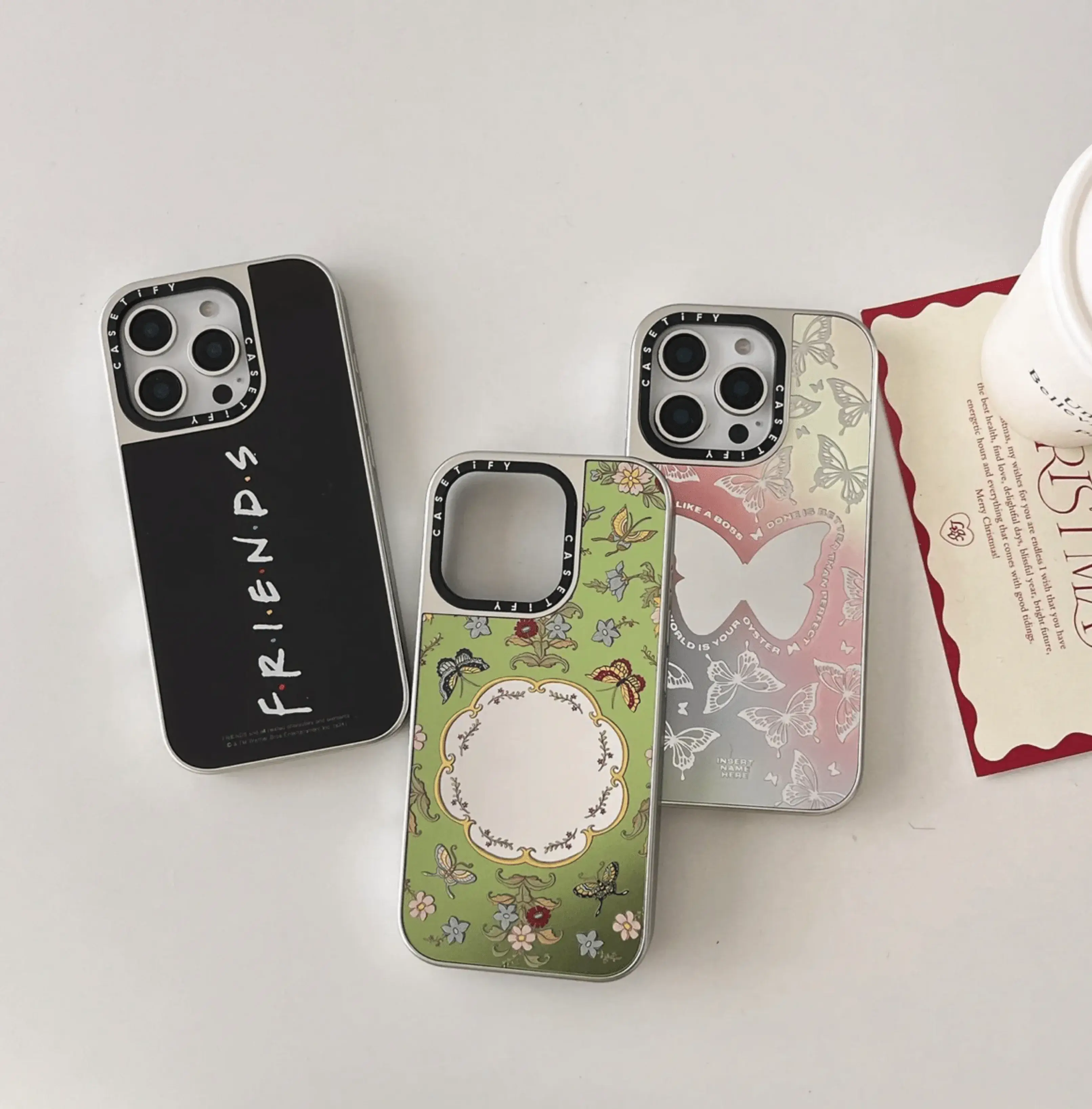 Butterfly Mirror ! Designer Silicon Reflective Mirror Case for iPhone With Charm