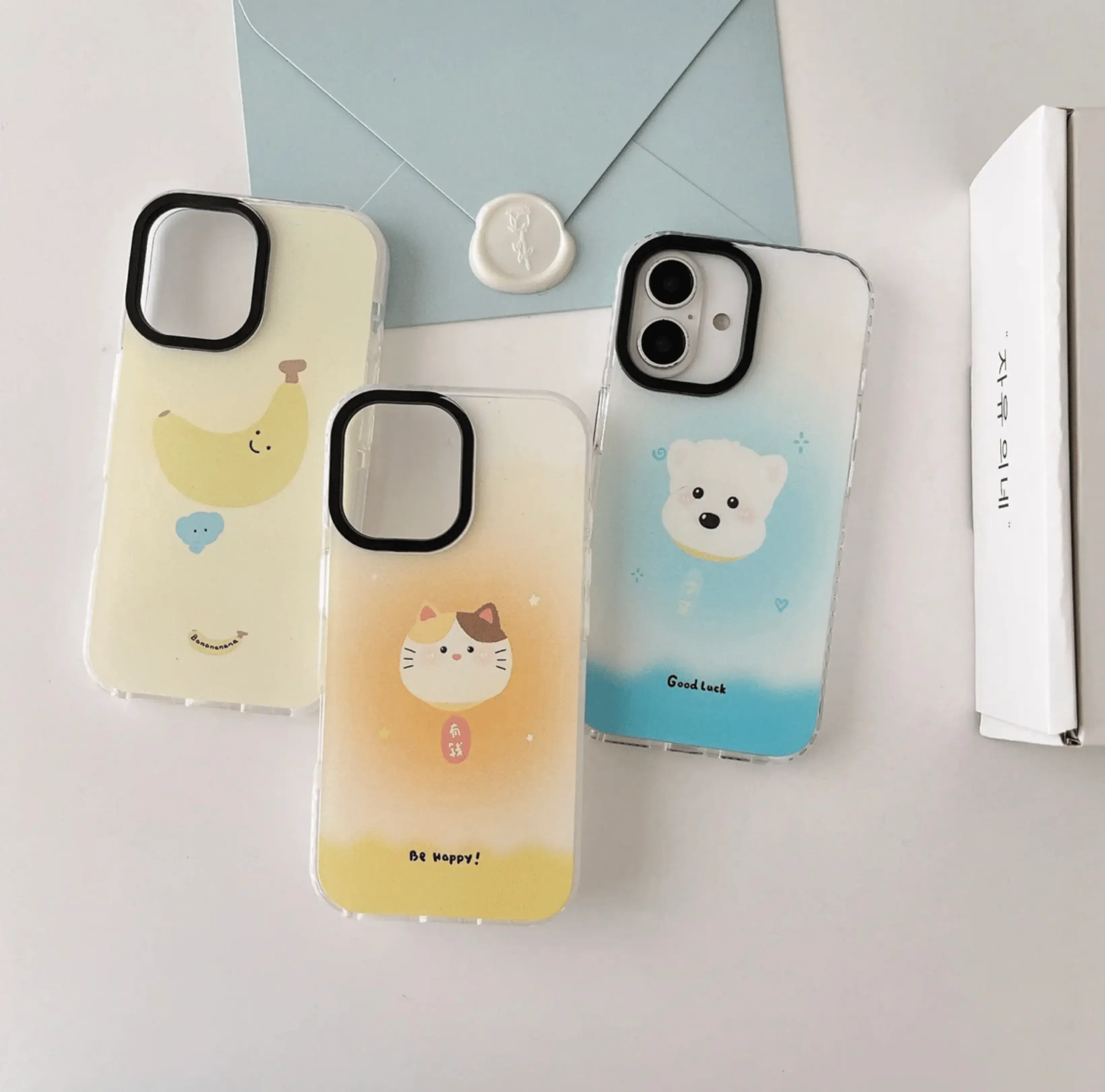 Be Happy ! Silicon Designer Impact Proof Case For iPhone With Holder