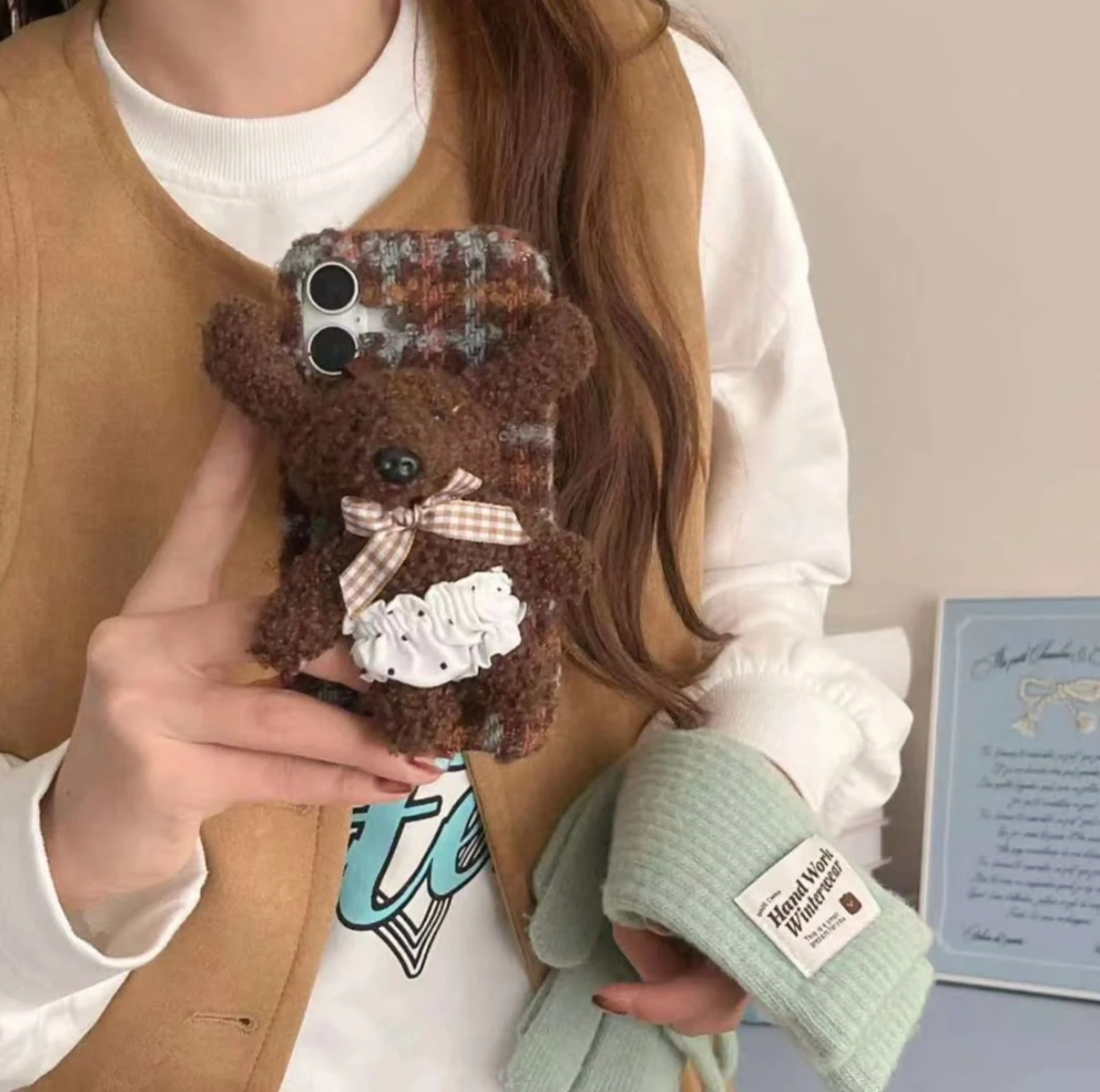 Cute Bear Plush Style iPhone Case