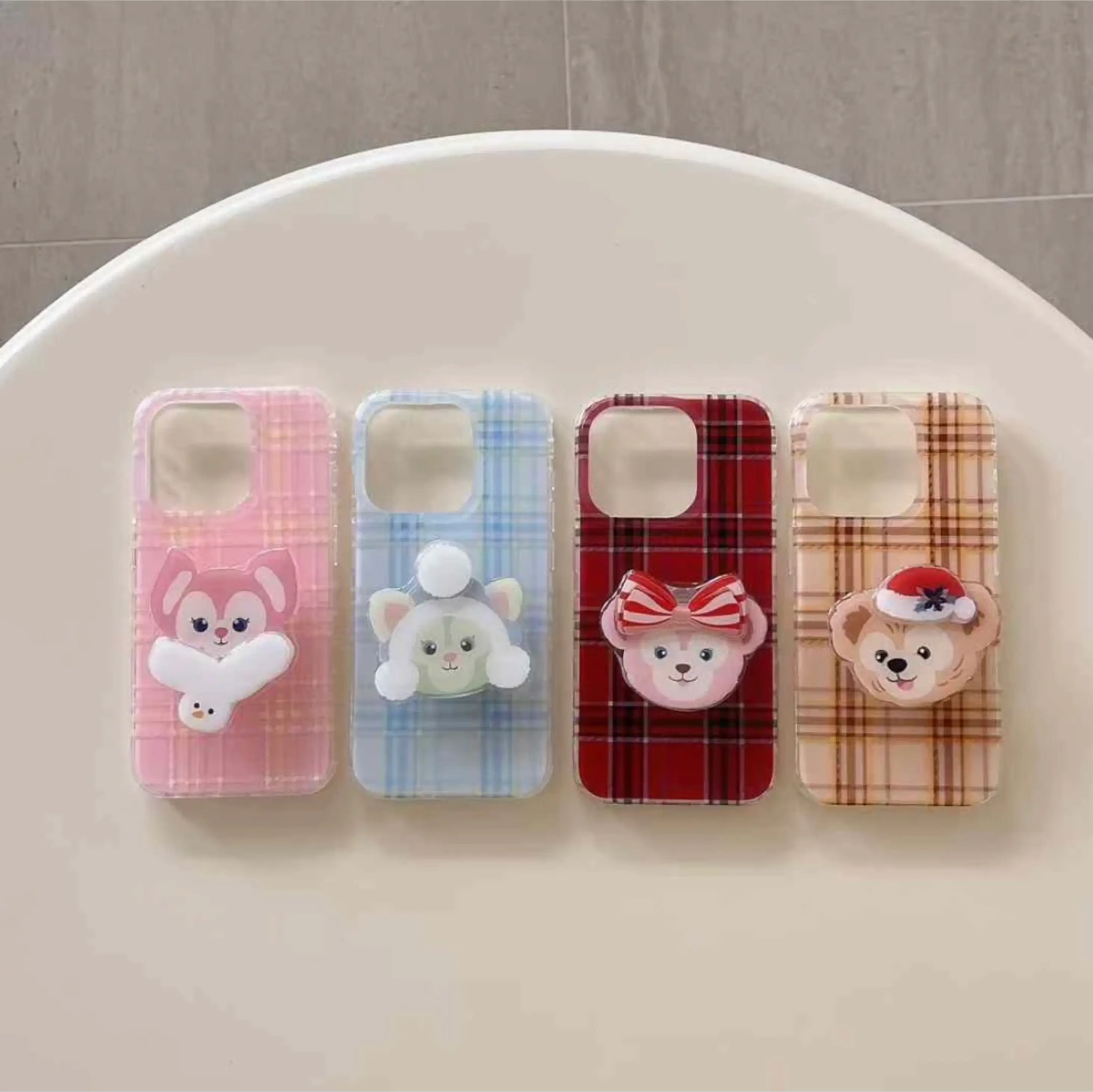 Cute Cartoon Checkered Case For iPhone