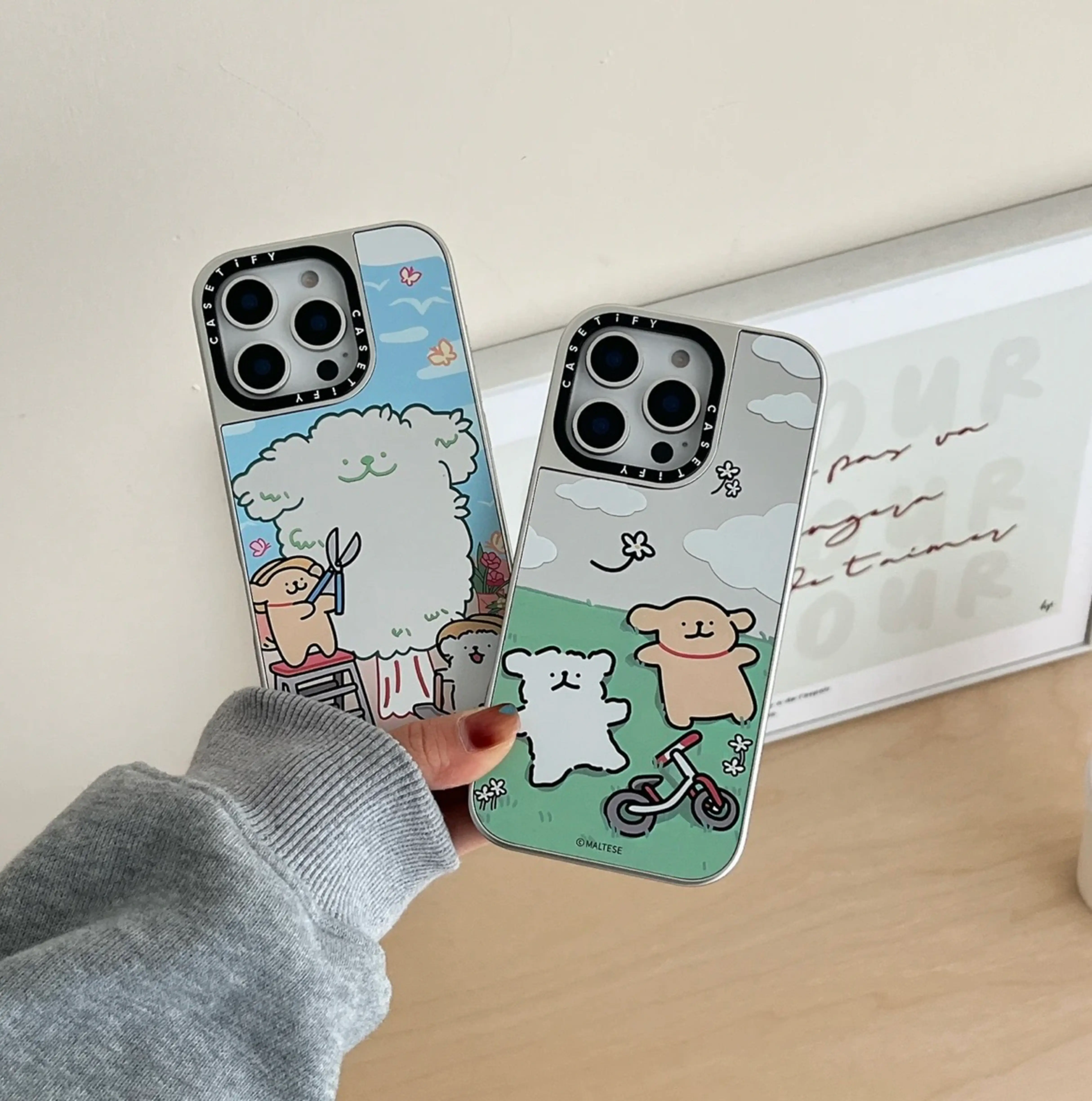 "Luxury Branded Baby Bear Silicon Mirror Case for iPhone"