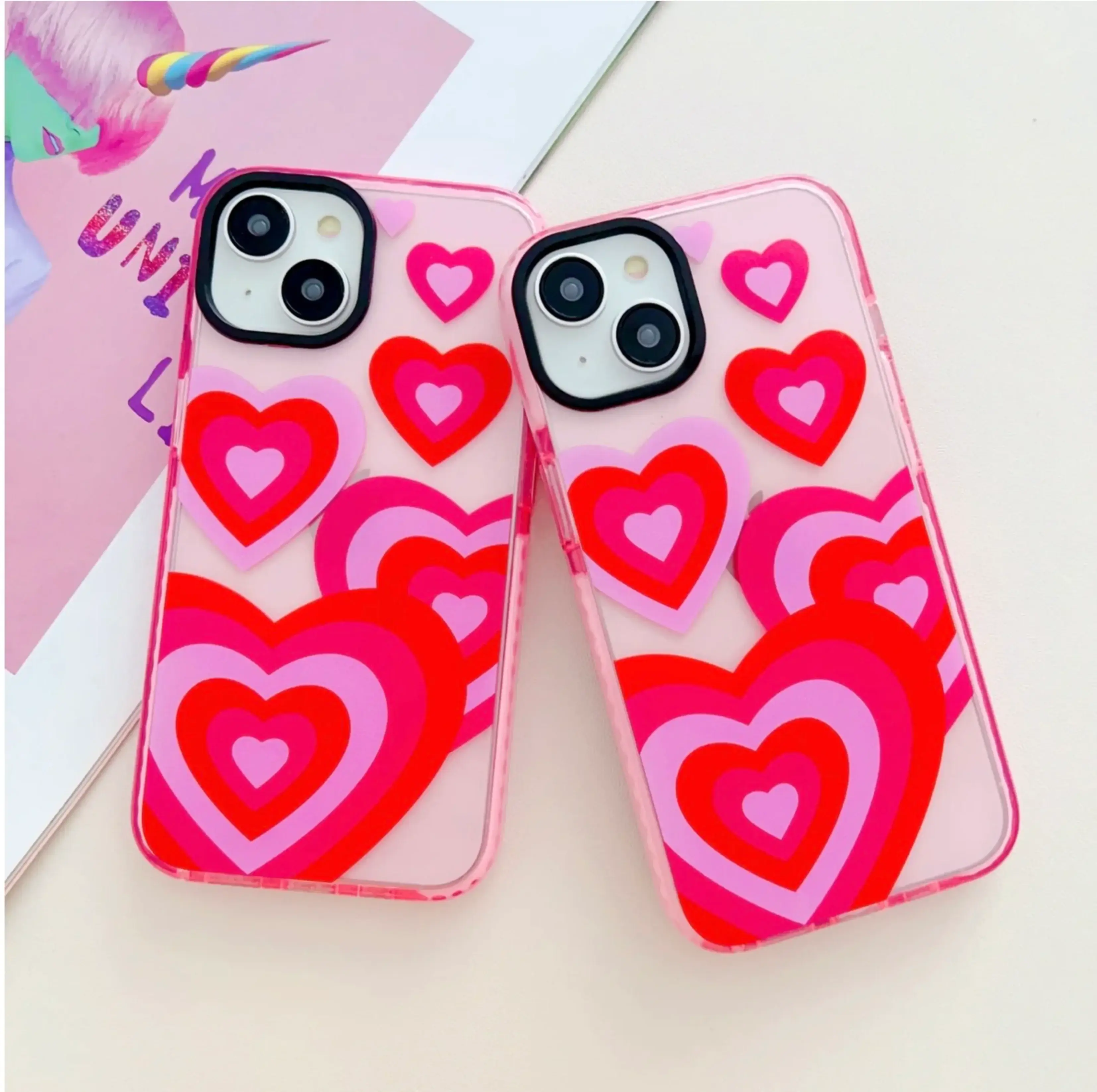 Baby Pink Heart Designer Impact Proof Case for iphone