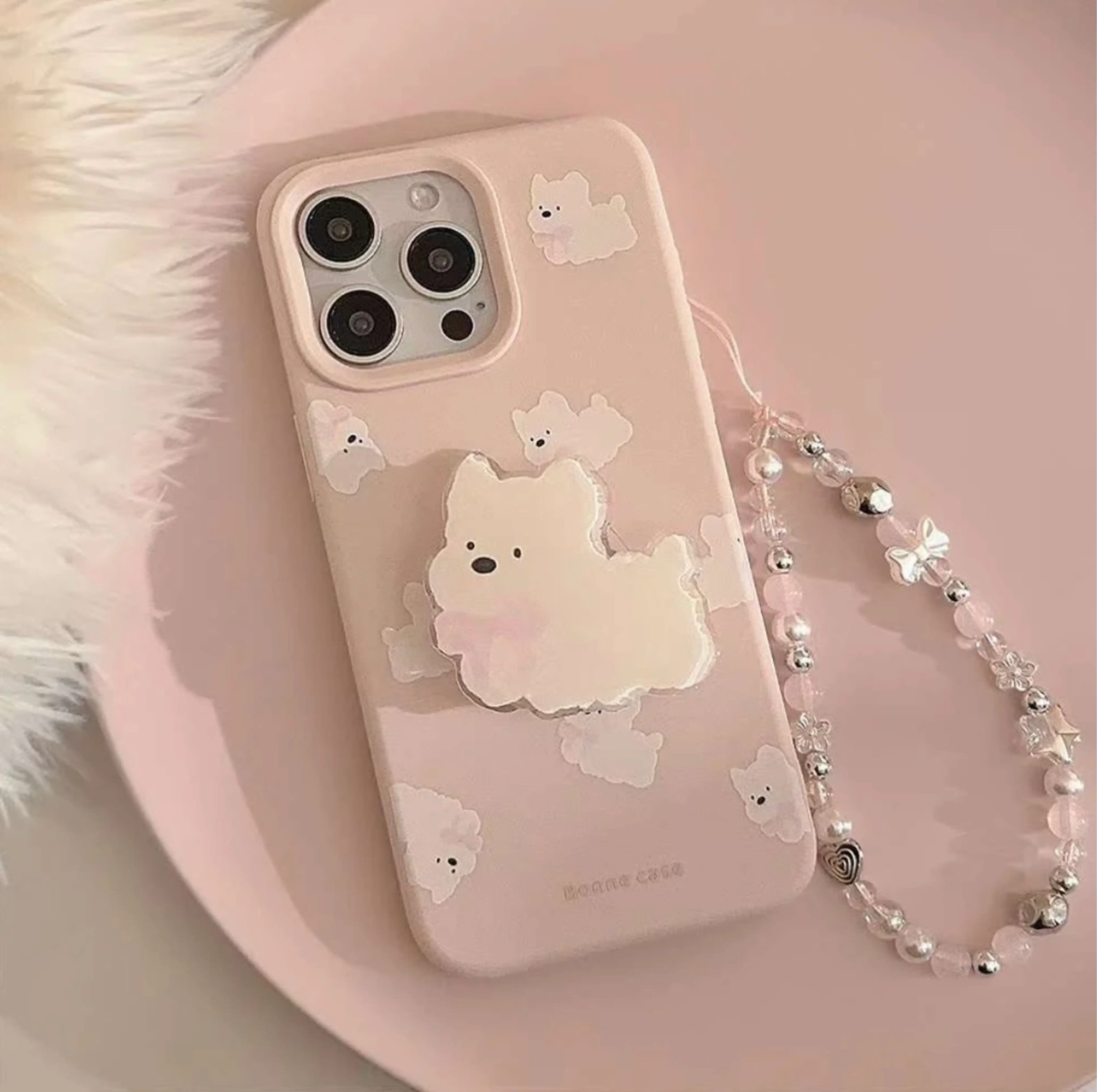"Cute Dog Pattern Pastel Color Silicon iPhone Case for iPhone"