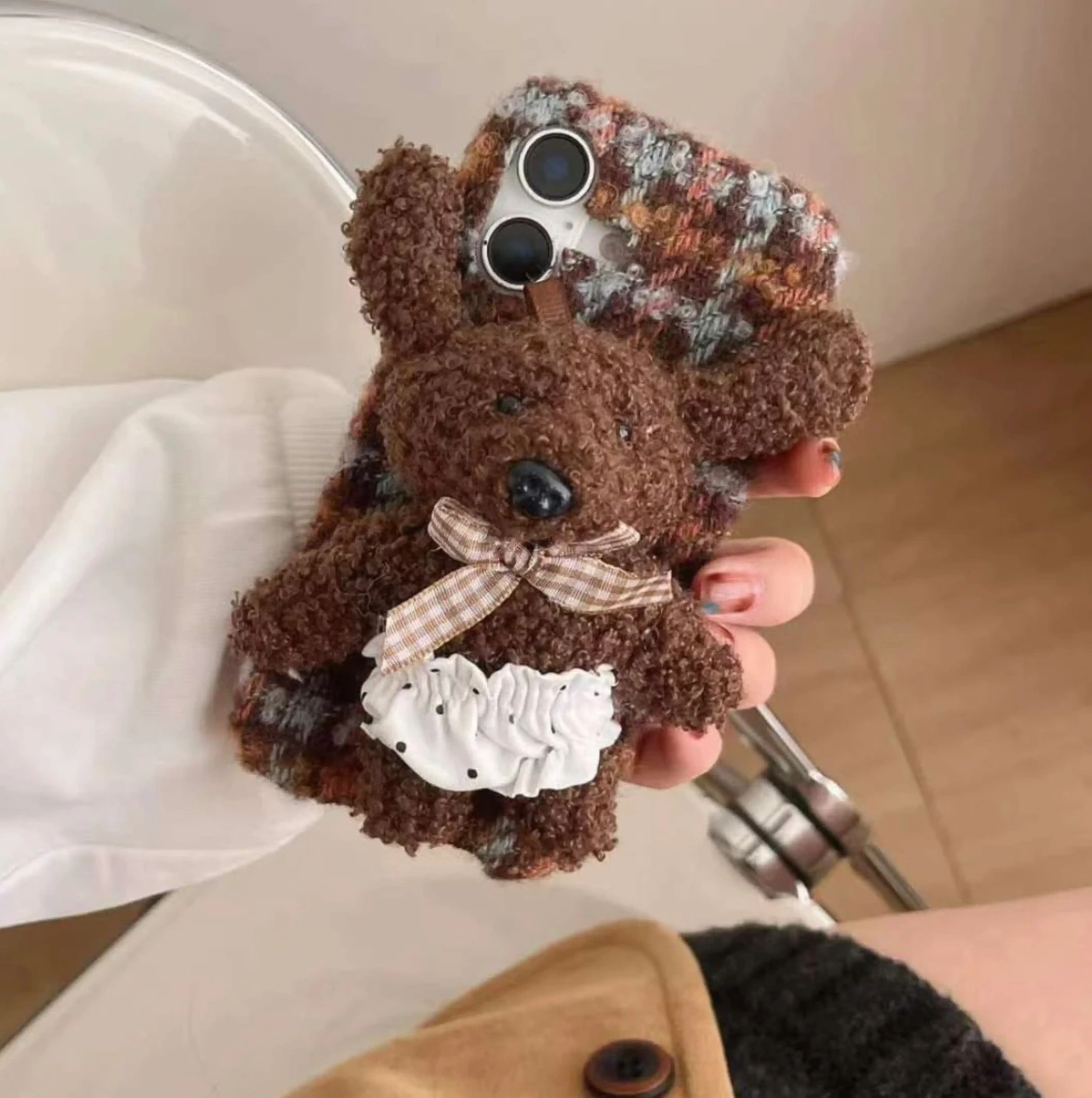 Cute Bear Plush Style iPhone Case