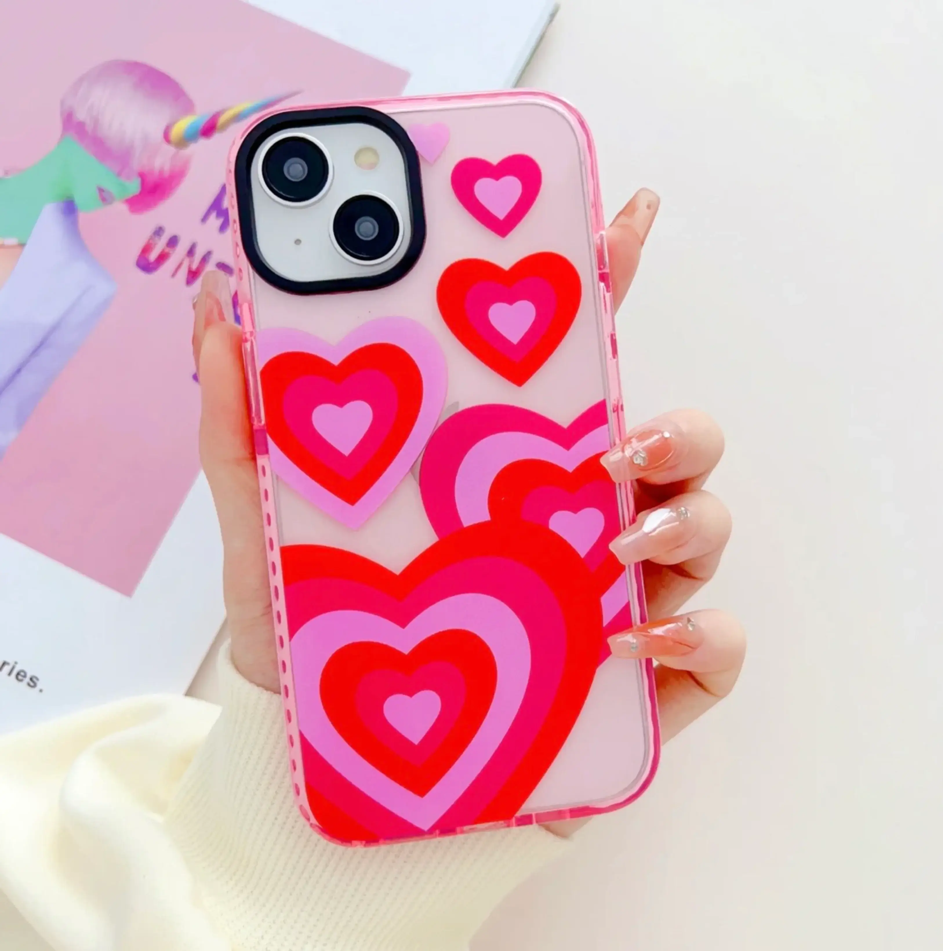 Baby Pink Heart Designer Impact Proof Case for iphone